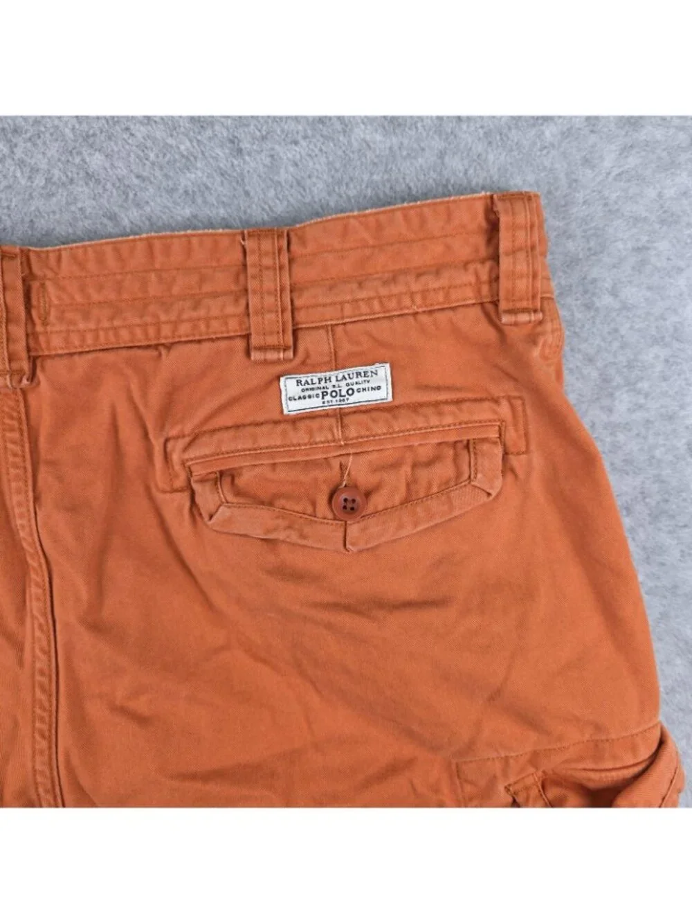 Polo Ralph Lauren Cargo Shorts Mens 40 Orange Relaxed Fit Utility Canvas 11in